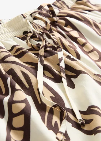 Marlene Dietrich broek van soepele viscose • ecru-donkerbruin-new beige gebloemd • bonprix online shop
