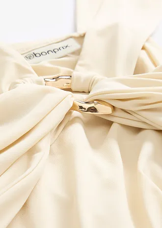 Top s ramínkem kolem krku a tepanou dekorativní sponou • přírodní • bonprix obchod