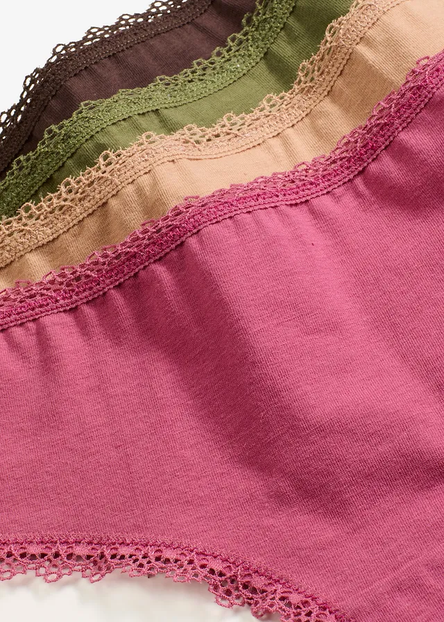 Lot de 5 slips brésiliens coton • marron foncé/rose fleur de cerisier/kaki foncé/camel • product-page.page-title-suffix