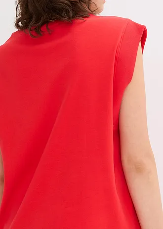 Oversize top se žebrovanou vsadkou na rukávu • jahodová • bonprix obchod