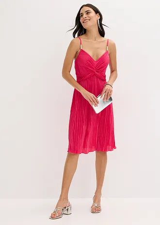 Robe courte en matière brillante et plissée • rose • Boutique bonprix