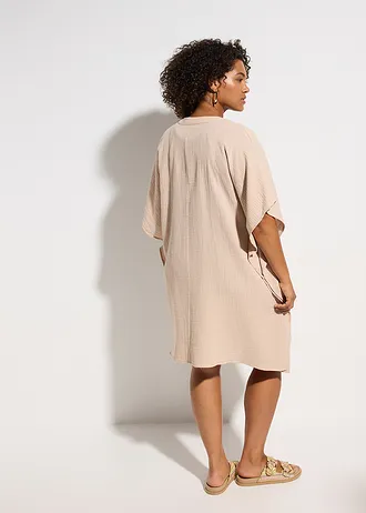 Tunique de plage en gaze de coton • beige craie • Boutique bonprix