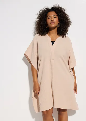 Tunique de plage en gaze de coton • beige craie • Boutique bonprix