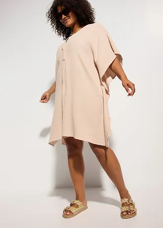 Tunique de plage en gaze de coton • beige craie • Boutique bonprix