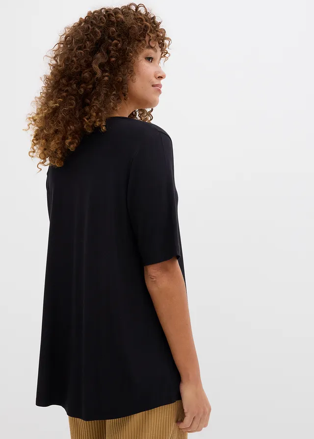 T-shirt long en viscose douce • noir • product-page.page-title-suffix