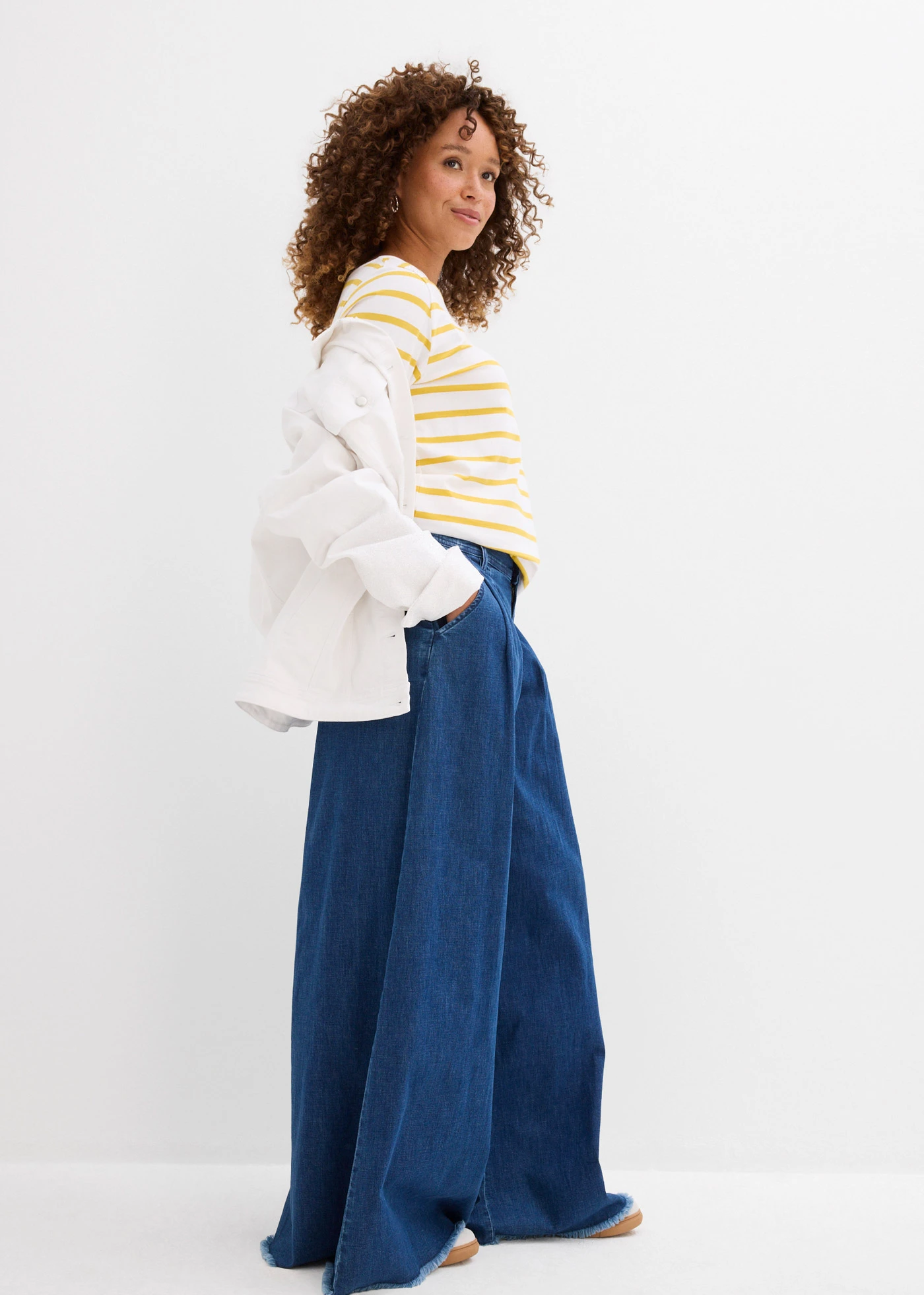 Shirt met 3/4 mouwen • wit-amber gestreept • bonprix online shop