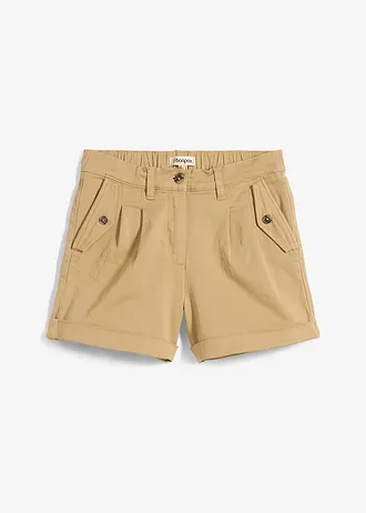 Keprové šortky s vysokým pasem