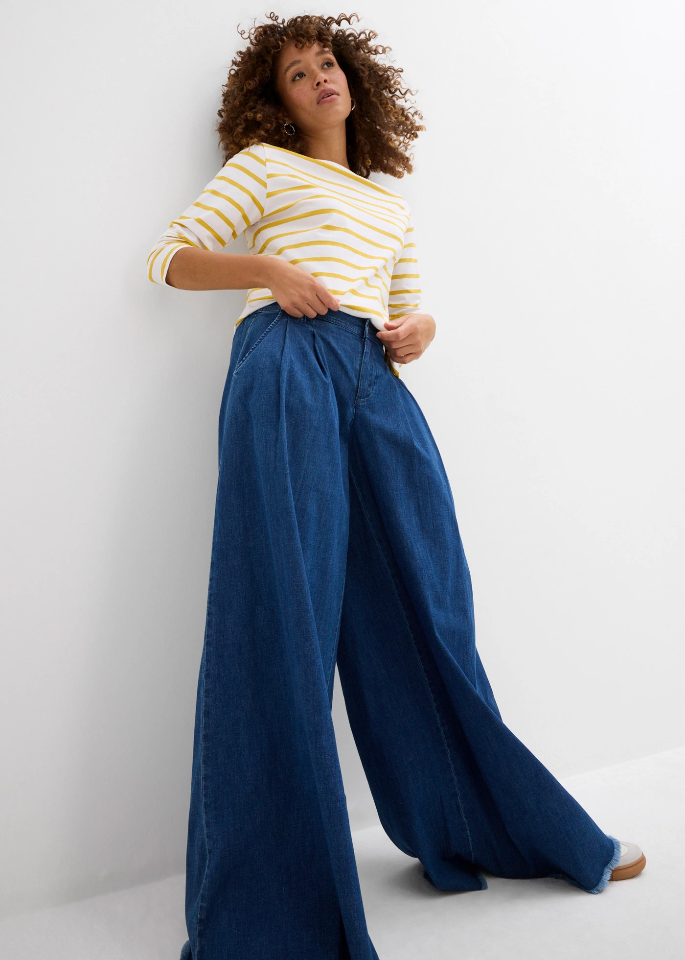 Shirt met 3/4 mouwen • wit-amber gestreept • bonprix online shop