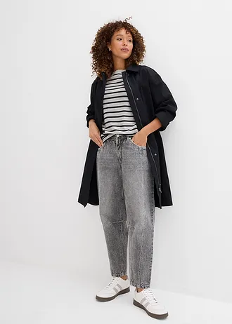 Shirt met 3/4 mouwen • lichtgrijs gemêleerd-zwart gestreept • bonprix online shop