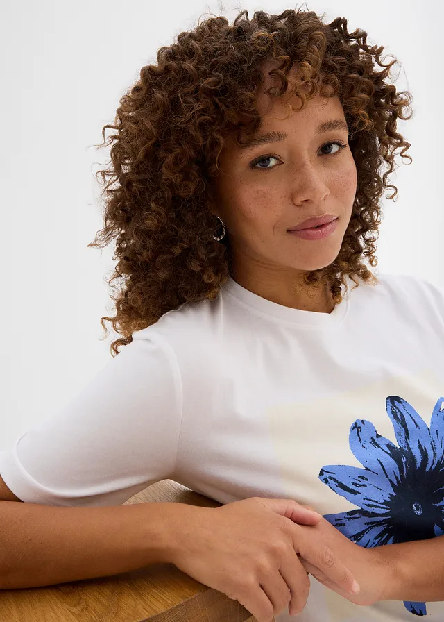 T-shirt imprimé 100% coton • blanc graphique • product-page.page-title-suffix