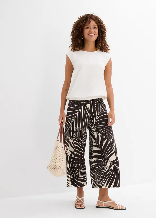 Shirt met elastische boordjes, Kleur: wolwit