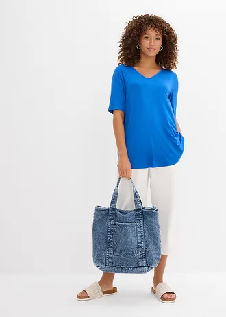 Longshirt van zachte viscose, Kleur: arctisch blauw