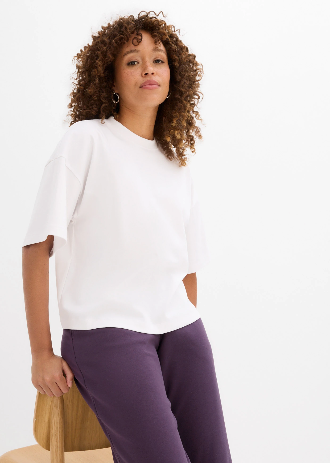 T-shirt oversize en coton épais • blanc • Boutique bonprix