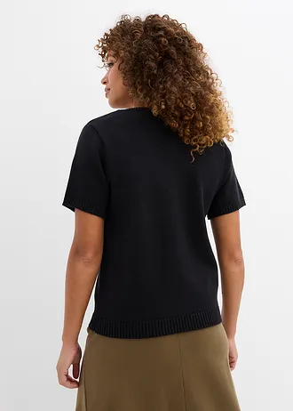 Vest met korte mouwen, Kleur: zwart