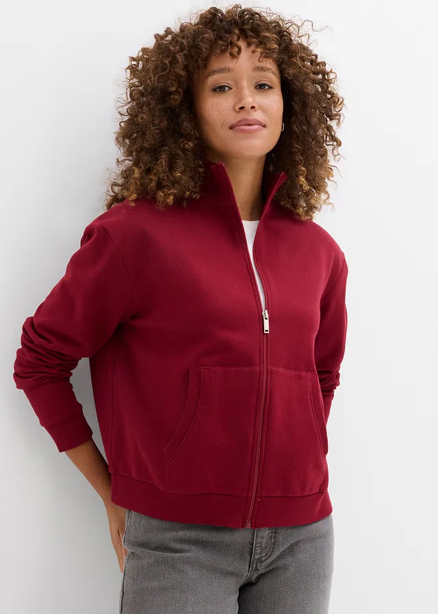 Sweat zippé 100% coton • rouge prune • product-page.page-title-suffix