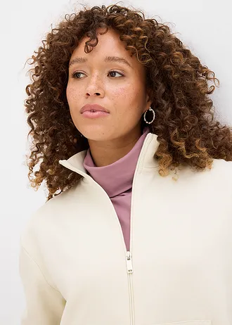 Mikina na zapínání, z čisté organické bavlny • stříbrnozelená • bonprix obchod