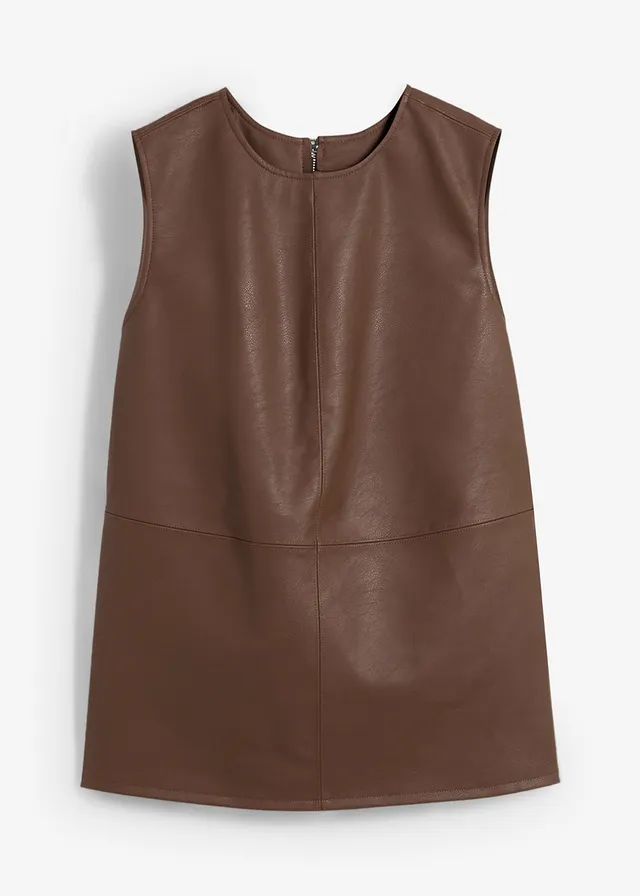 Top z umělé kůže • hnědá • bonprix obchod