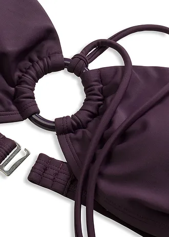 Bikinový top s ozdobným kroužkem • tmavě fialová • bonprix obchod