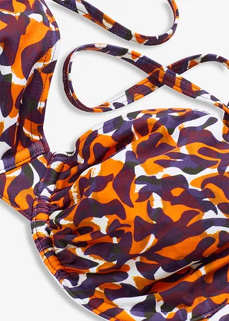 Bikiny s kosticemi a vysoce vykrojenými nohavičkami (2dílná souprava) • fialovo-světle hnědá s leopardím potiskem • bonprix obchod