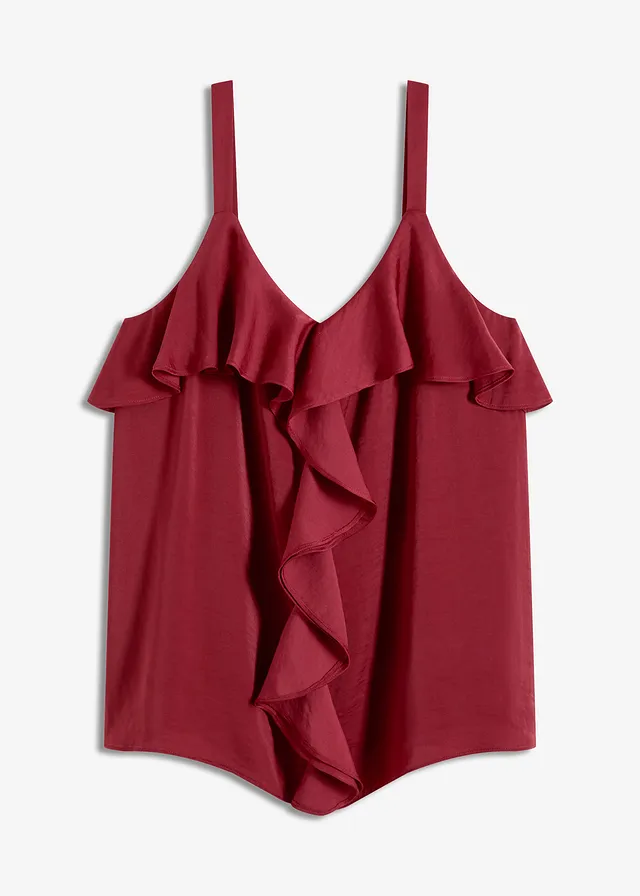 Top à bretelles fines en satin brillant
