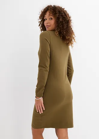 Rochie din jerse care urmărește linia corpului (set/2 buc.) • verde măsliniu/maro-mirodenii • magazin bonprix