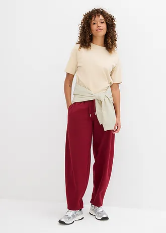 Sweatpants van biologisch katoen, Kleur: pruimrood