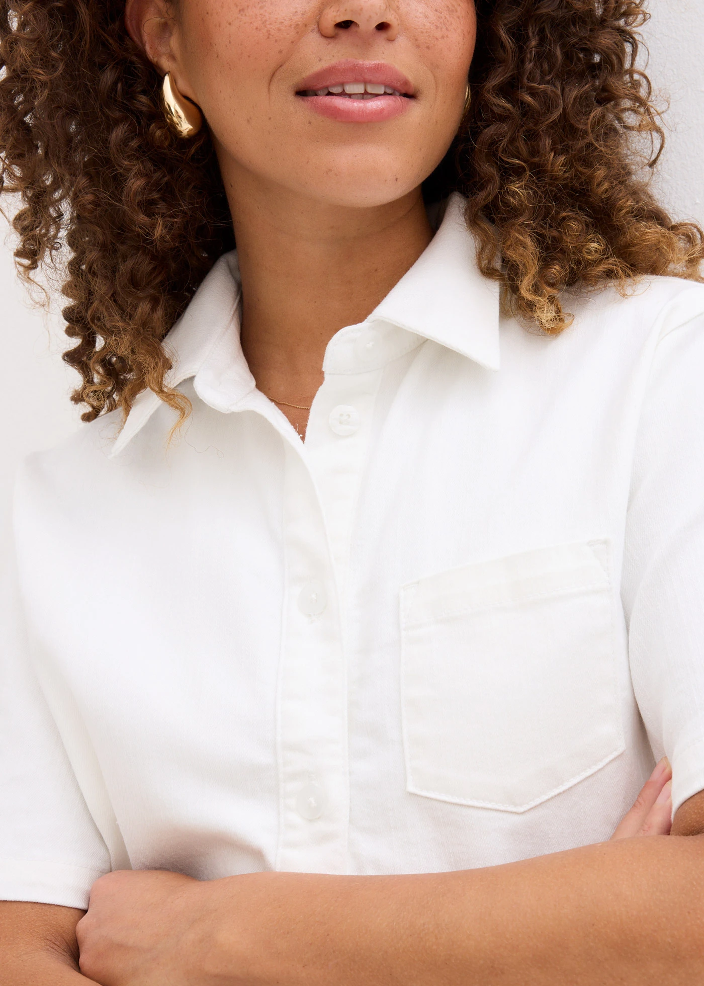 Džínová halenka, oversize • bílý denim • bonprix obchod