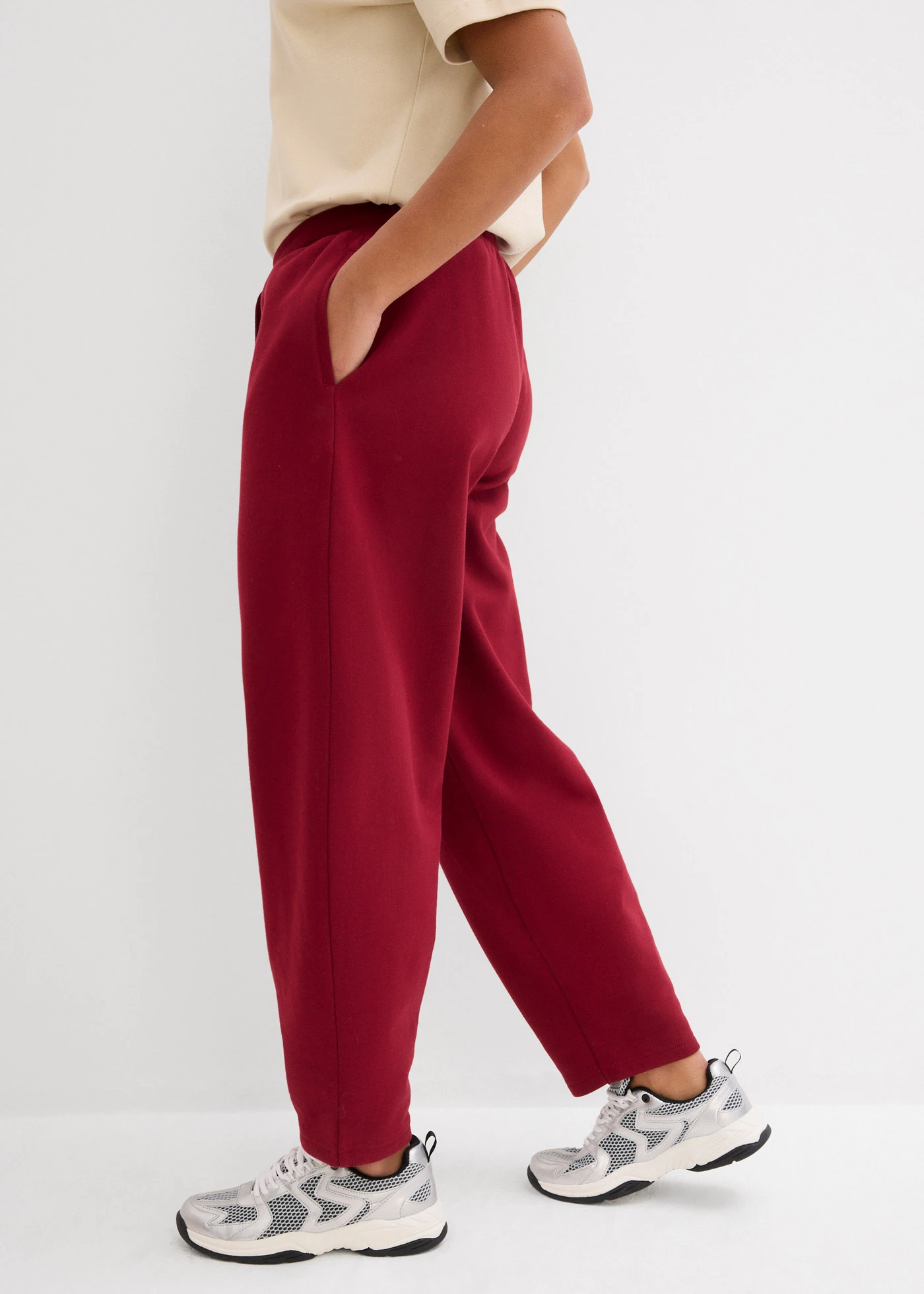 Sweatpants van biologisch katoen • pruimrood • bonprix online shop