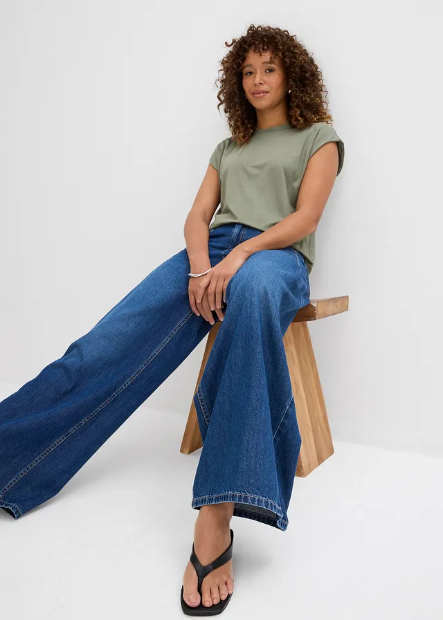 Wide leg jeans mid waist • blue stone used • product-page.page-title-suffix