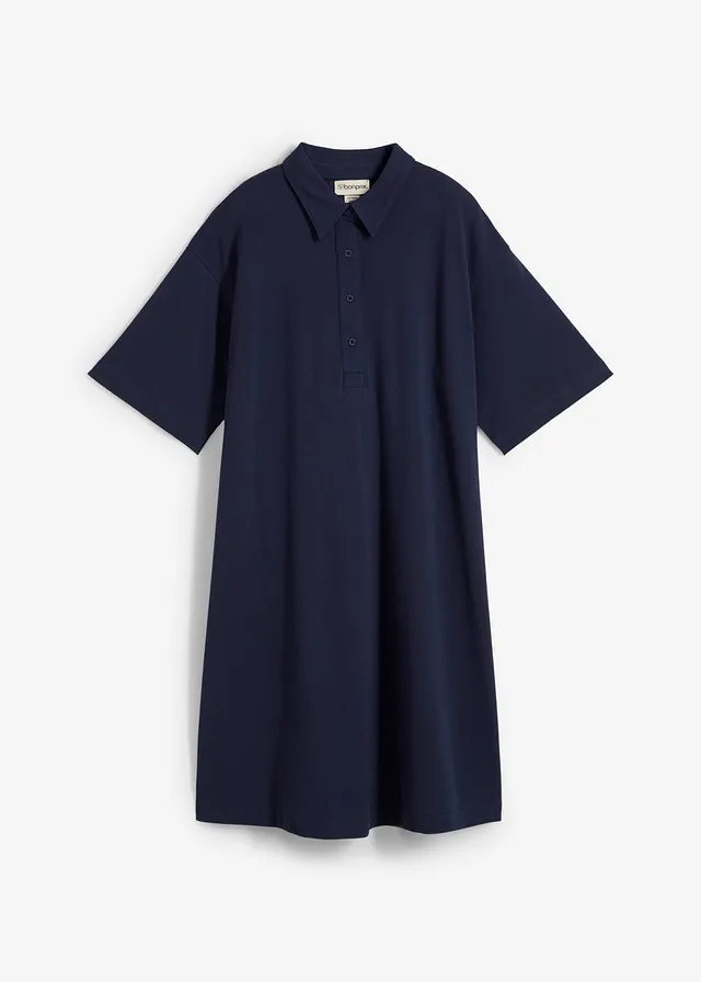 Rochie cu guler polo din bumbac 100%