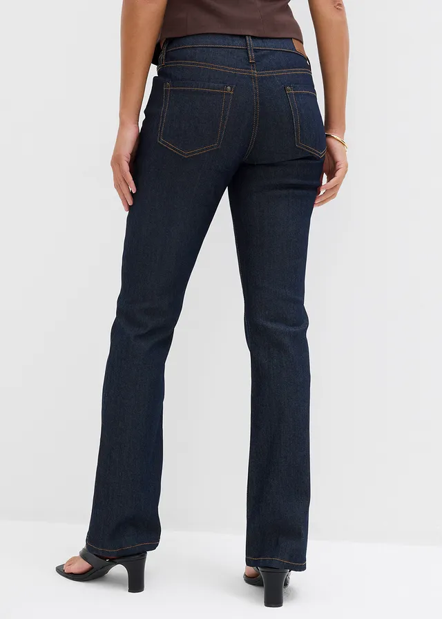Bootcut comfort stretch jeans, mid waist • donkerblauw denim • product-page.page-title-suffix