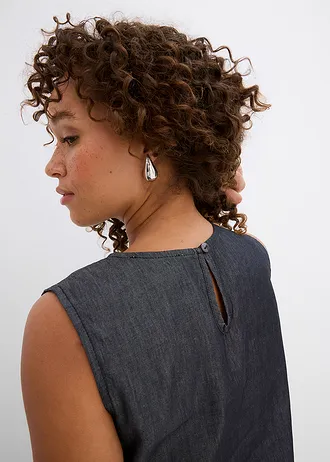 Džínový halenkový top z organické bavlny • černý denim • bonprix obchod