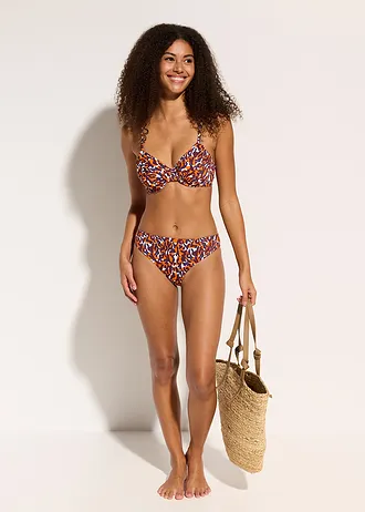 Bikiny s kosticemi a vysoce vykrojenými nohavičkami (2dílná souprava) • fialovo-světle hnědá s leopardím potiskem • bonprix obchod