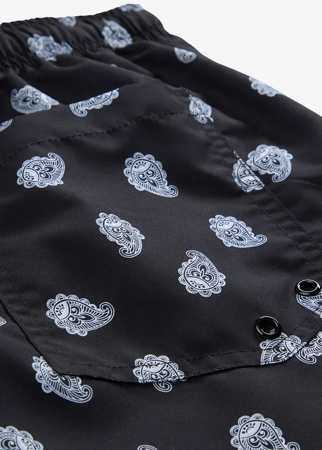 Bermuda de bain homme • noir/écru paisley • product-page.page-title-suffix