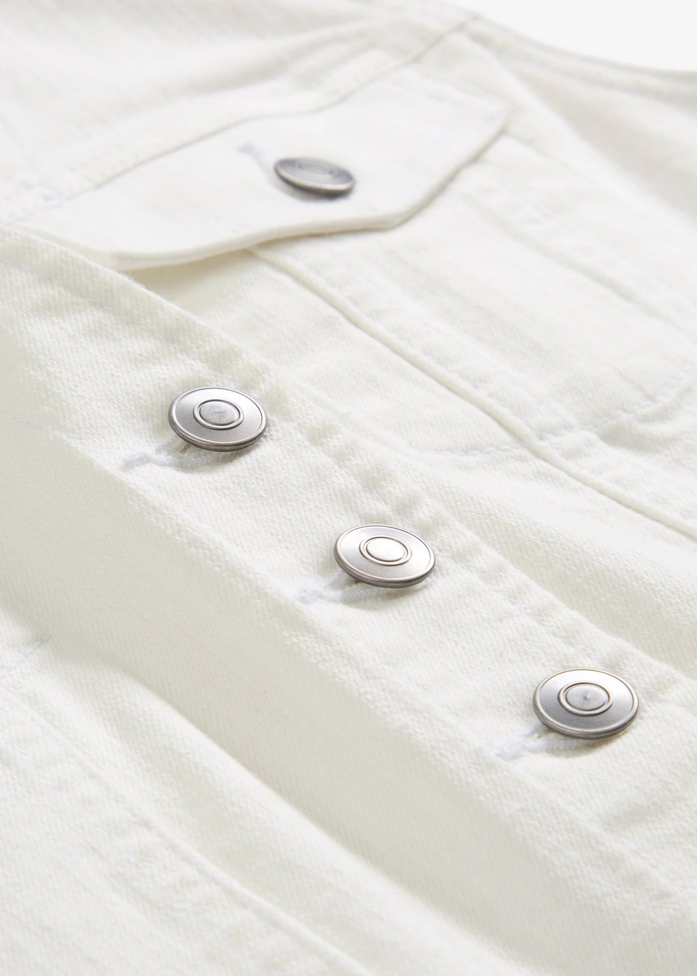 Strečová džínsová vesta • biela denim • obchod bonprix