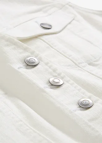 Strečová džínsová vesta • biela denim • obchod bonprix