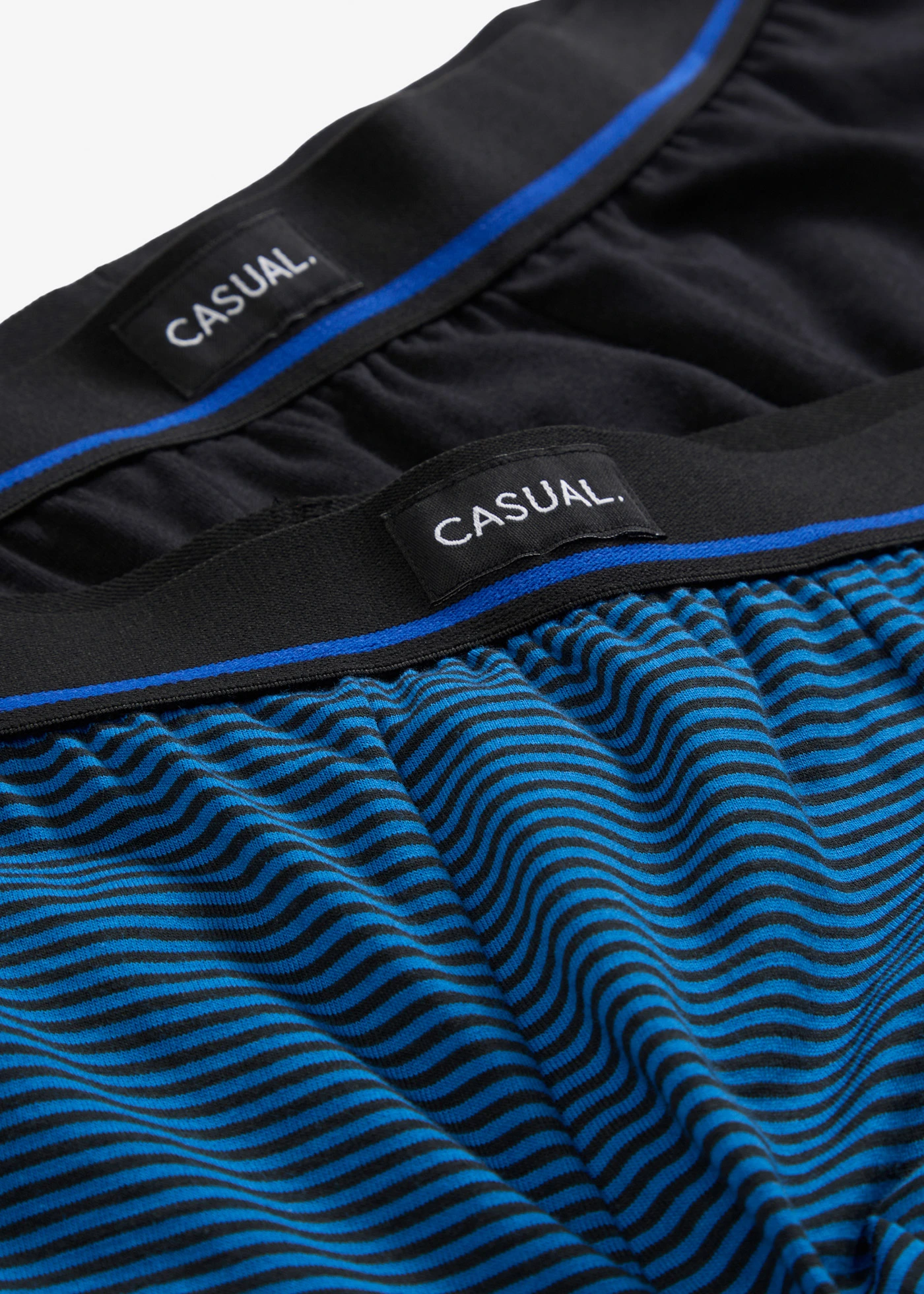 Boxerky s bavlnou (3 ks v balení) • polární modro-černá s proužky + černá s proužky + černá • bonprix obchod