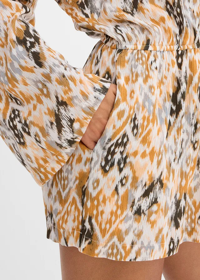 Korte jumpsuit van soepele viscose • wit gedessineerd • product-page.page-title-suffix