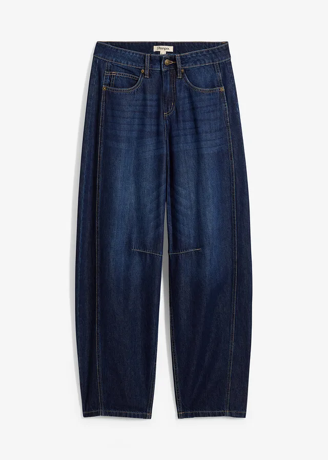 Barrel jeans mid waist, super soft