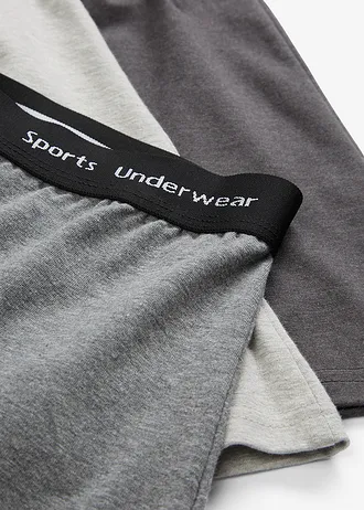 Halflange strakke boxer met katoen (set van 3) • lichtgrijs gemêleerd-grijs gemêleerd-antraciet gemêleerd • bonprix online shop
