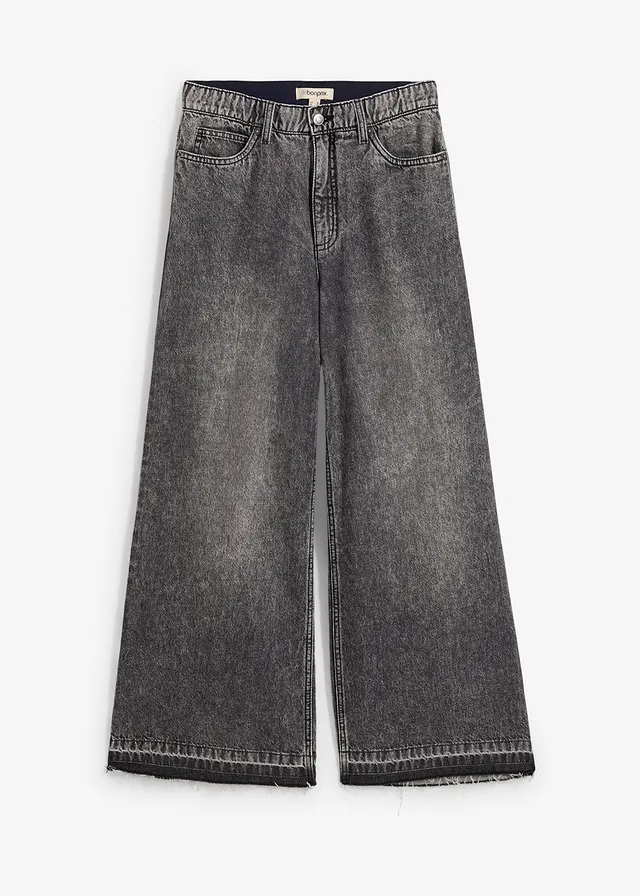 Blugi Wide Leg High Waist, cropped