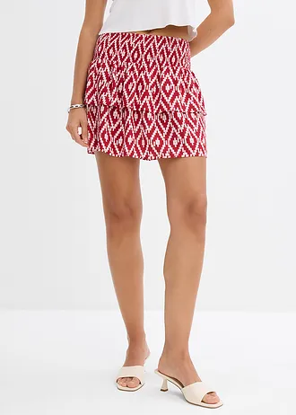 Minisukně ze splývavé viskózy • červeno-bílá s grafickým potiskem • bonprix obchod