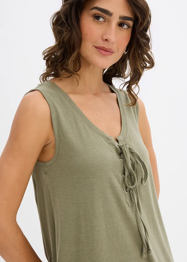 Robe en jersey à laçage • olive • product-page.page-title-suffix