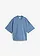 Oversized shirt van zwaar biologisch katoen, Kleur: golfblauw