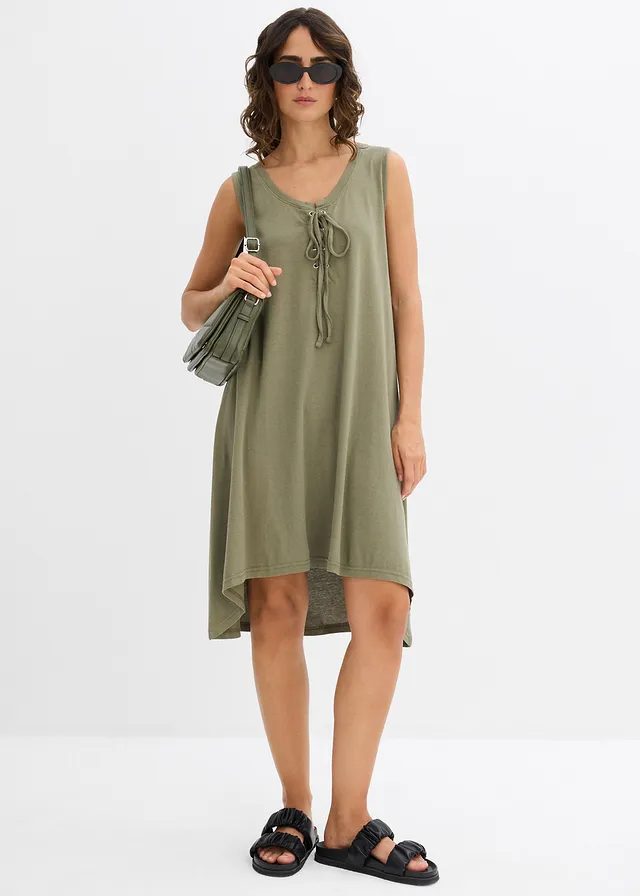 Robe en jersey à laçage • olive • product-page.page-title-suffix