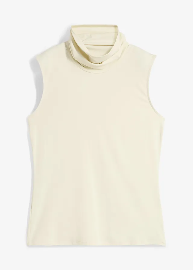 Top cu guler rulat din material elastic cu poliamidă