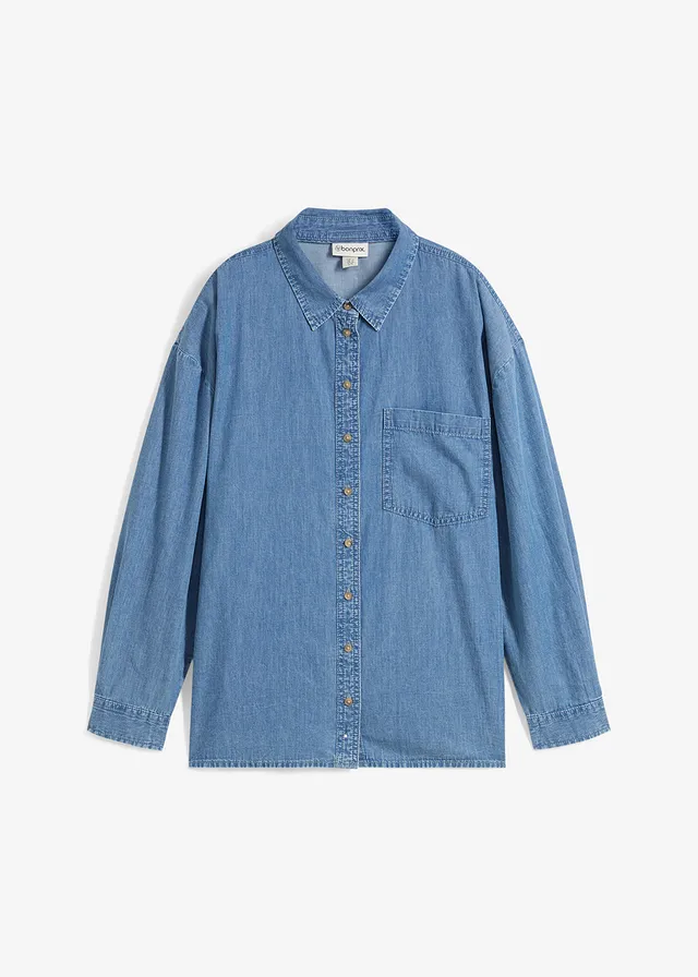 Cămașă de blugi oversized din bumbac organic