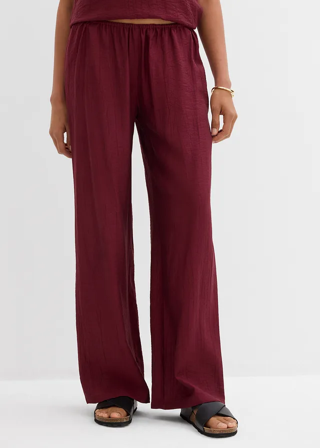 Pantalon texturé en viscose mélangée • rouge érable • product-page.page-title-suffix