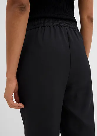 Kalhoty bez zapínání, s keprovou strukturou • černá • bonprix obchod