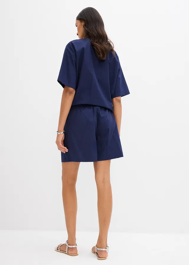 Short 100% coton avec taille élastiquée • bleu marine • product-page.page-title-suffix